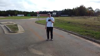 Drone flying over a empty field