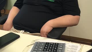 Florist Fast Asleep Behind Desk