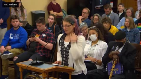 Woman with purple hair cries & demands allowing minors to chemically castrate &