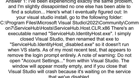 Disable Visual Studio 2022 Sign In prompt