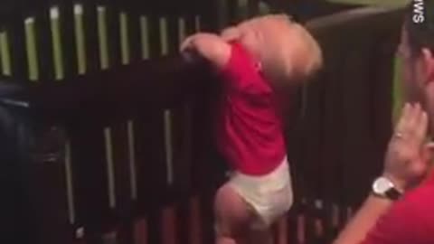 Toddler shockingly climbs out of his crib unassisted