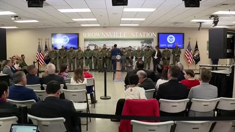 One Of Biden's Handlers Makes Sure Everything Is Set For His Choreographed Photo Op In Brownsville