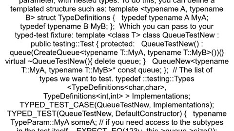 How to test c template class with multiple template parameters using gtest