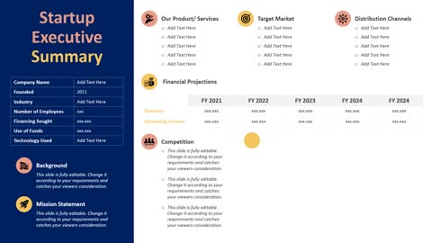 Start-up Executive Summary PowerPoint presentation slide