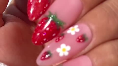 How To Create Strawberry Nail Art