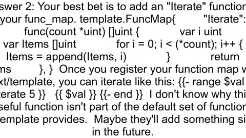 Implement a for loop inside a Go template