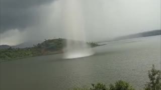 Spectacular Waterspout Touches Down in Rwandan Lake