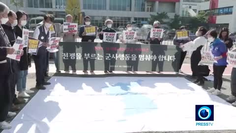 South Korean activists call for end of joint military drills with US