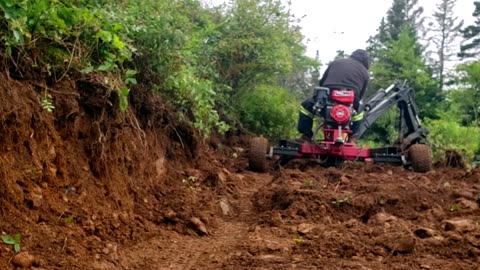 Trail Building With Towable Backhoe - Part 1