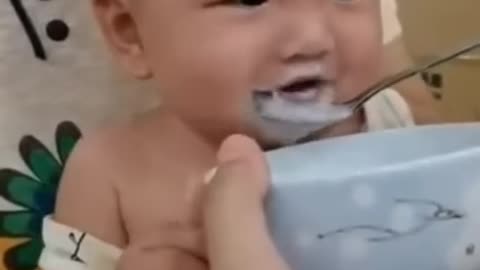 Cute baby laughing