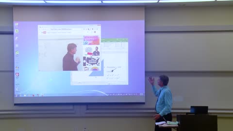 Math teacher losing his mind and talking to himself via projector.