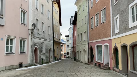 Walking in Hallein Altstadt (Old Town), Austria｜January 2024