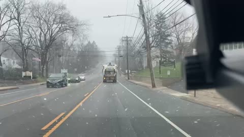 Driving in first snow showers - listening to podcast radio