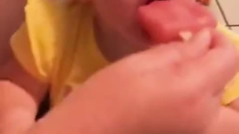 Funny babies eating