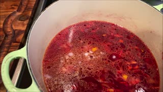 Vegetarian Ukrainian Borscht (Red Beet Soup)