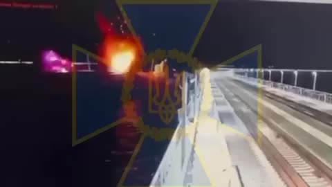 Exclusive footage of the attack on the Crimean bridge using exp. naval drone p1