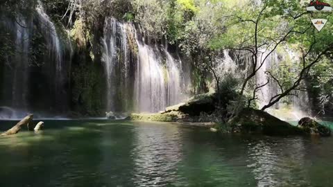 Waterfalls on the river - Relaxing water sounds and Nature video - Flowing water - White noise