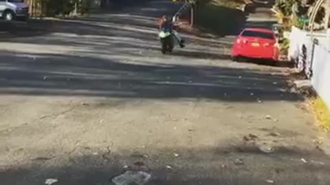 Side saddle motorcycle break fail