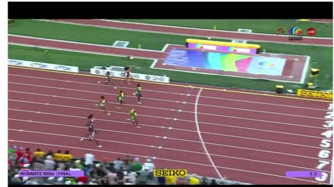 Fraser-Pryce wins 100m world title at 35 out do Jackson and Elaine Thompson