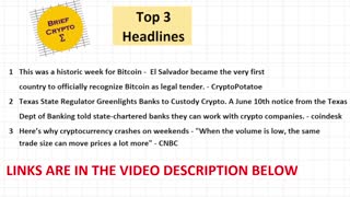 Cryptocurrency Headlines & Videos with LINKS and Time Stamps - BTC ETH ADA DOT MATIC - June 11 2021