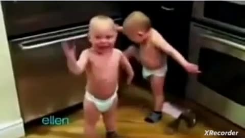 Cute babies are arguing with each other in their unique way very funny video