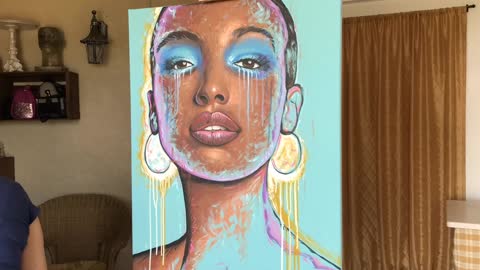 PAINTING TUTORIAL Portrait time lapse of Jasmine Tookes - modern art speed painting art