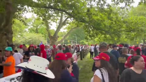 Trump Massive crowd at Crotona Park in the South Bronx.