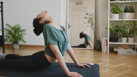 Asian woman doing yoga