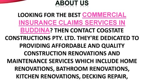 Best Commercial Insurance claims Services in Buddina