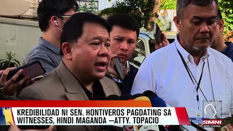 Kredibilidad ni Sen. Hontiveros pagdating sa witnesses, hindi maganda —Atty. Topacio