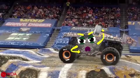 Monster truck cartoon funny video