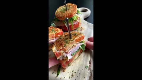 Keto Breaded Tomato Sandwiches