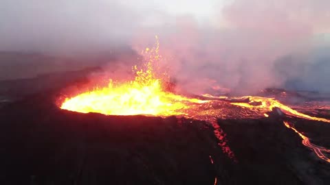 Iceland Geldingadalir Volcano August 14 video with drone