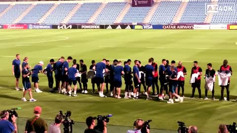 England Players Meet Migrant Workers in Qatar