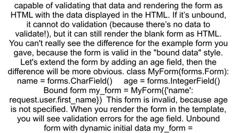 What is the difference between initial data and bound data Django forms