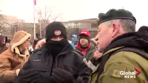 Trucker protests: Protesters vow to protect National War Memorial in Ottawa after removal of fencing