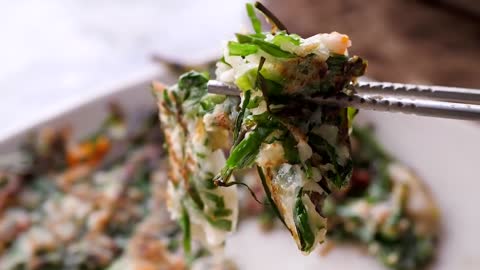 Green Onion Seafood Pancakes (Pajeon and Buchujeon)