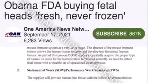 Fitton: "Documents show Obama FDA buying fatal heads "fresh, never frozen"‼️