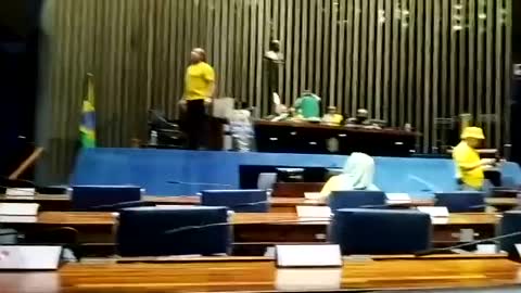 🇧🇷💥⚡ — Protesters enter the Senate chamber, National Congress