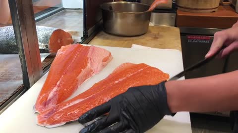 How to Cut a Salmon for Sashimi