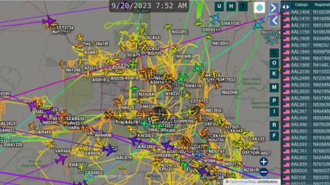 Phoenix Arizona - Central - 48hrs ish Time Lapse of Flying Cancer Sticks - Sept 21st 2023