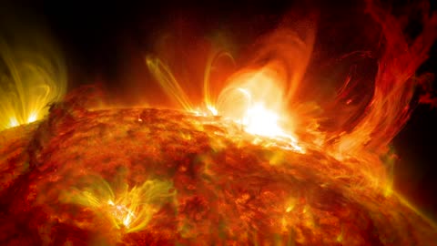 A tempest eruption and flare of the solar