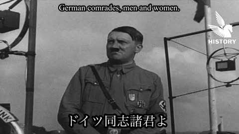 Hitler Speech "The die is cast" - English and Japanese subititle (Rare footage)