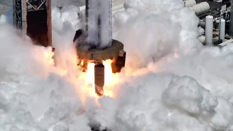 Super heavy Booster 9static fire successfully lit all 33 Raptor engine