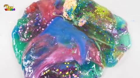 Mixing all my slime smoothie Making glossy slime asmr