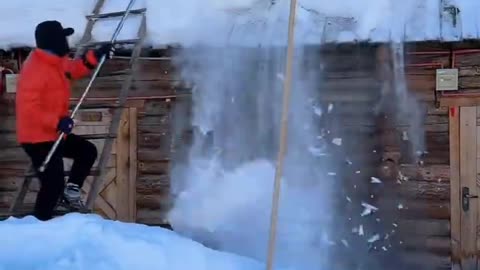 Snow removal from rooftop