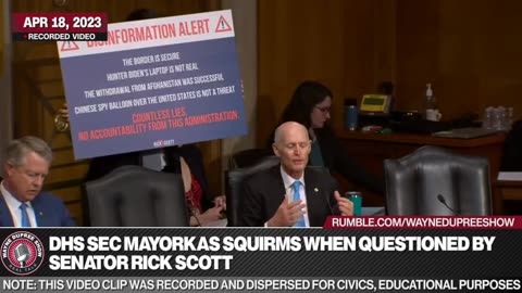 DHS Sec Mayorkas SQUIRMS when questioned by Senator Rick Scott