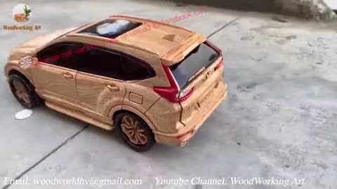 eviving the Road: Astonishing Wood Carving of Honda CR-V 2020!