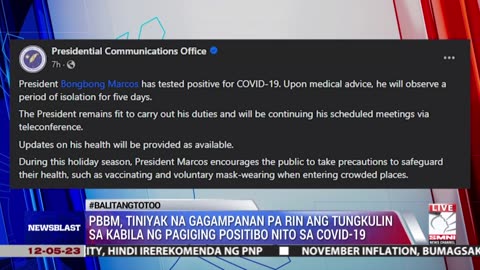 PBBM, tiniyak na gagampanan pa rin ang tungkulin sa kabila ng pagiging positibo sa COVID-19