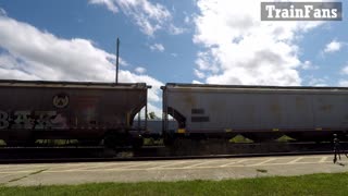 CN 3843 & CN 3886 Engines Manifest Train Eastbound In Ontario